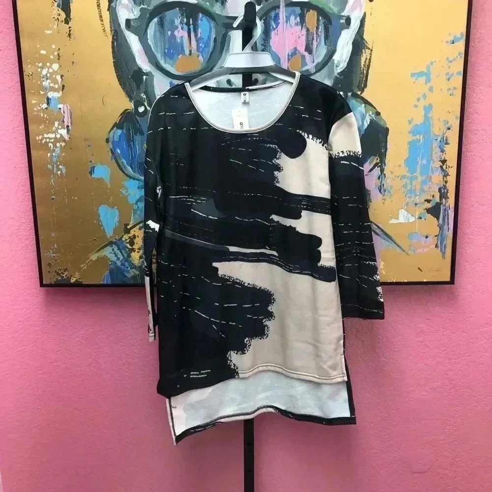 Order Plus Abstract Tunic Top